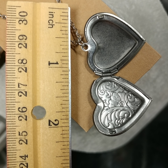 Heart Locket Stainless-Steel Pendant Photo Frame Charm Necklace Stainless Chain - Picture 10 of 14